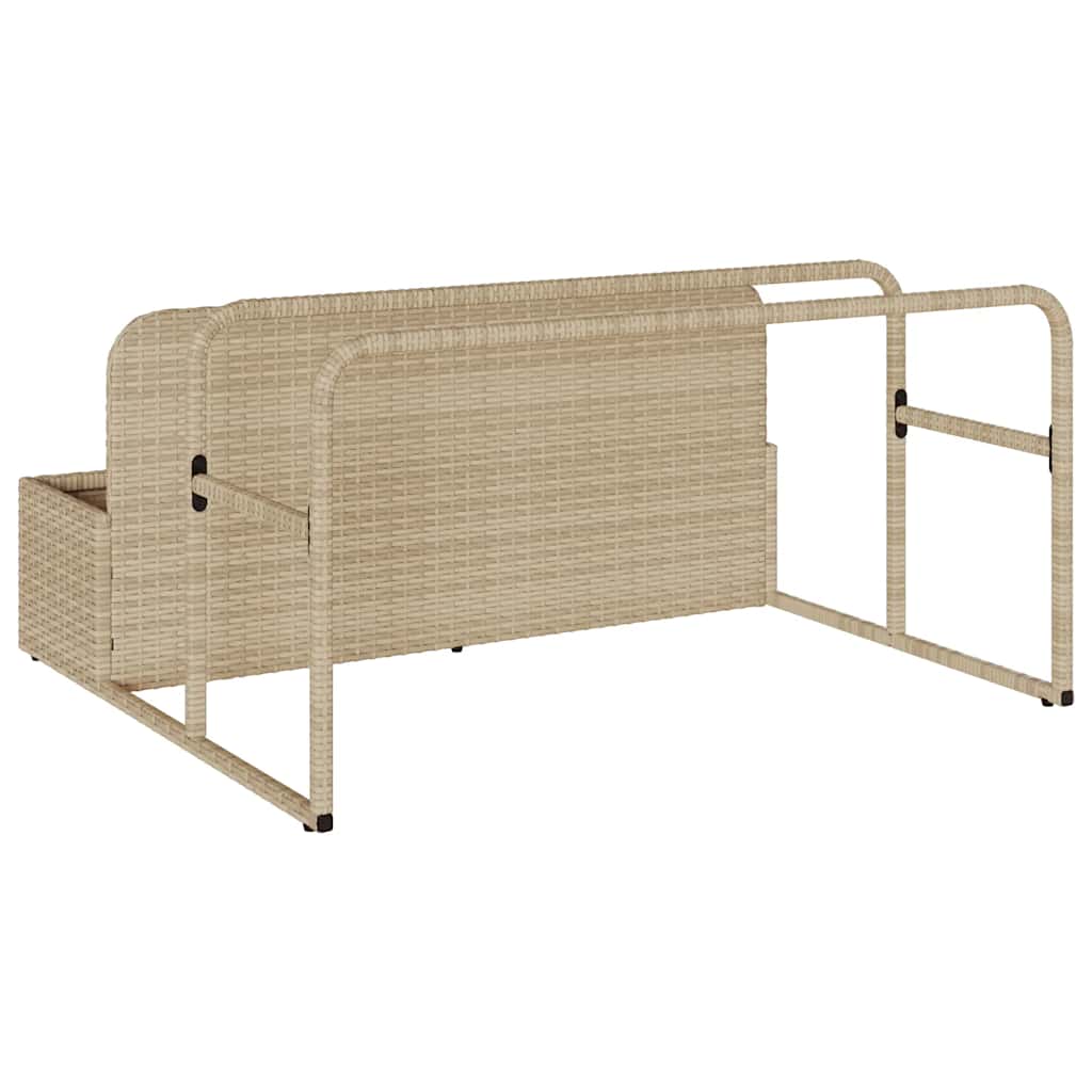 bézs polyrattan medence melletti úszótároló 110x100x57 cm