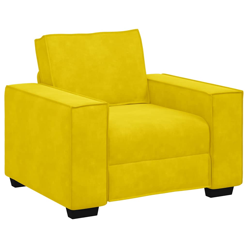 sárga bársony kanapéfotel 60 cm