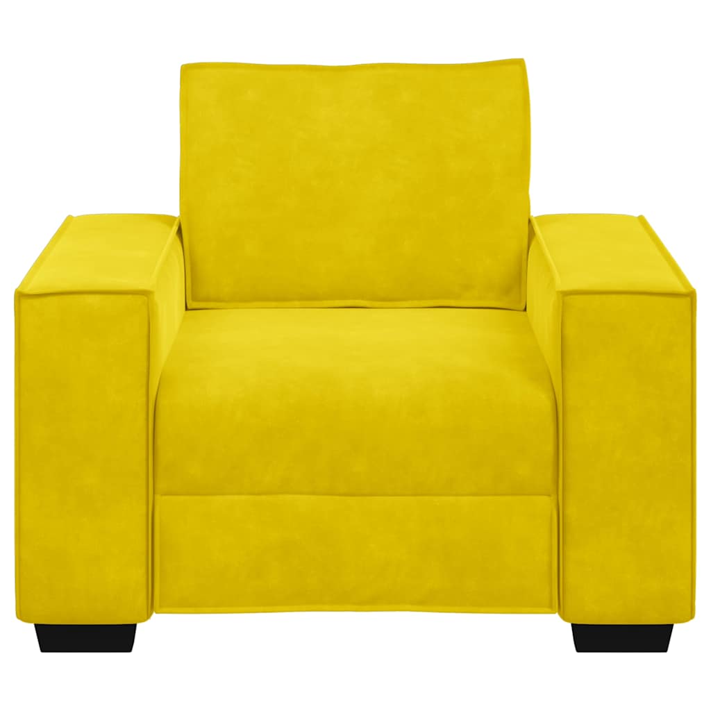 sárga bársony kanapéfotel 60 cm