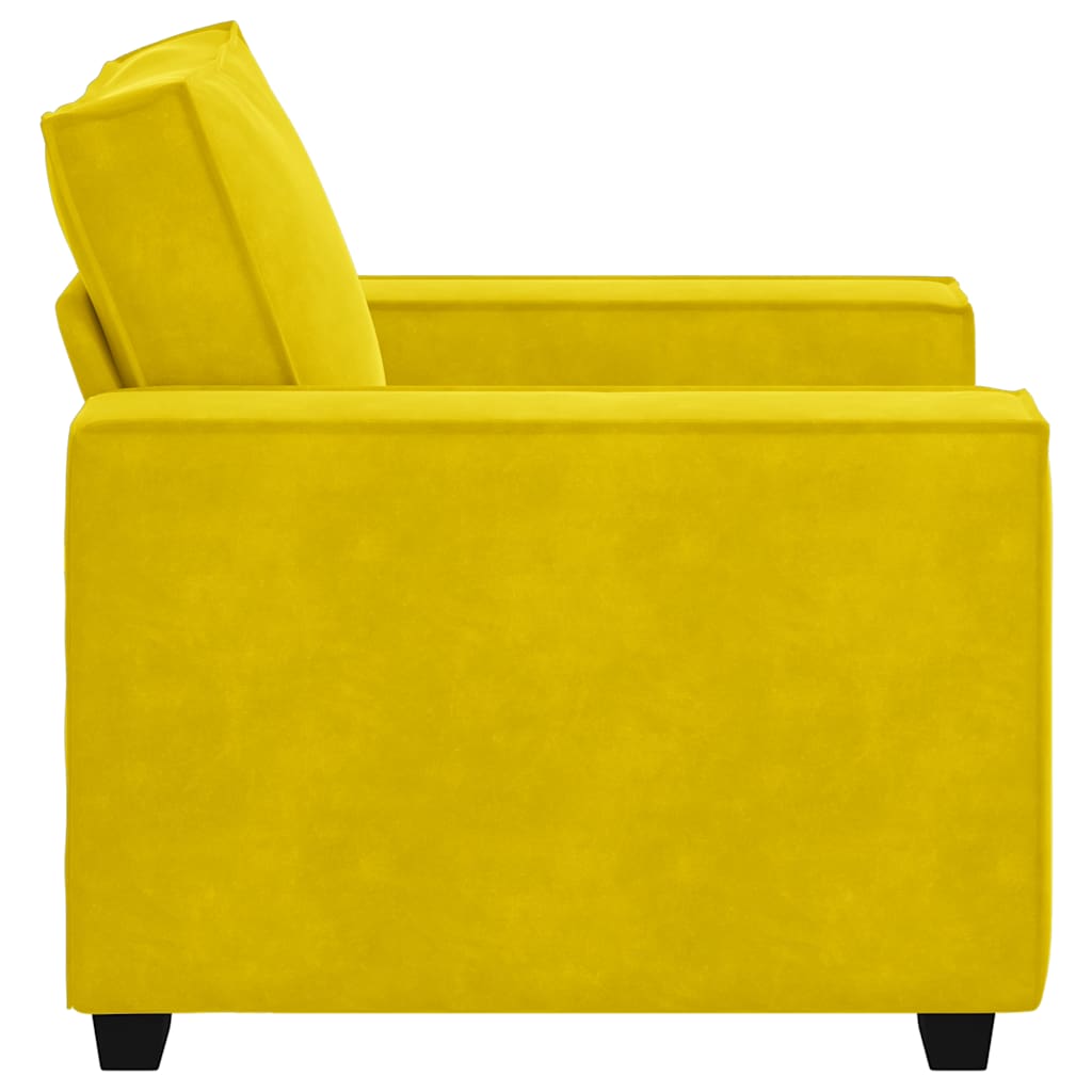 sárga bársony kanapéfotel 60 cm