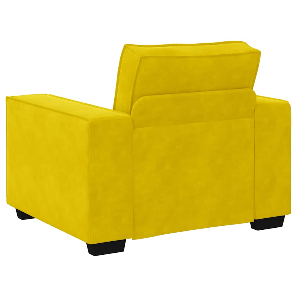 sárga bársony kanapéfotel 60 cm