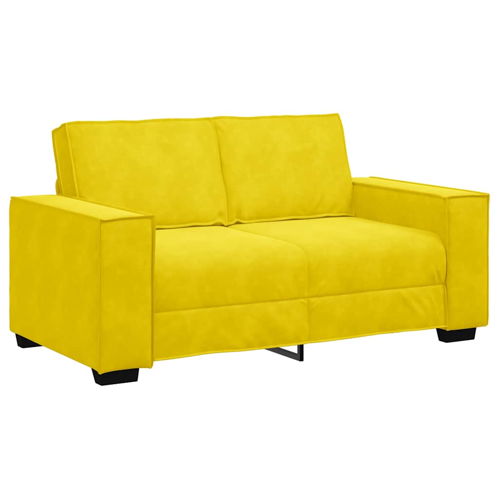 kétszemélyes sárga bársony kanapé 120 cm