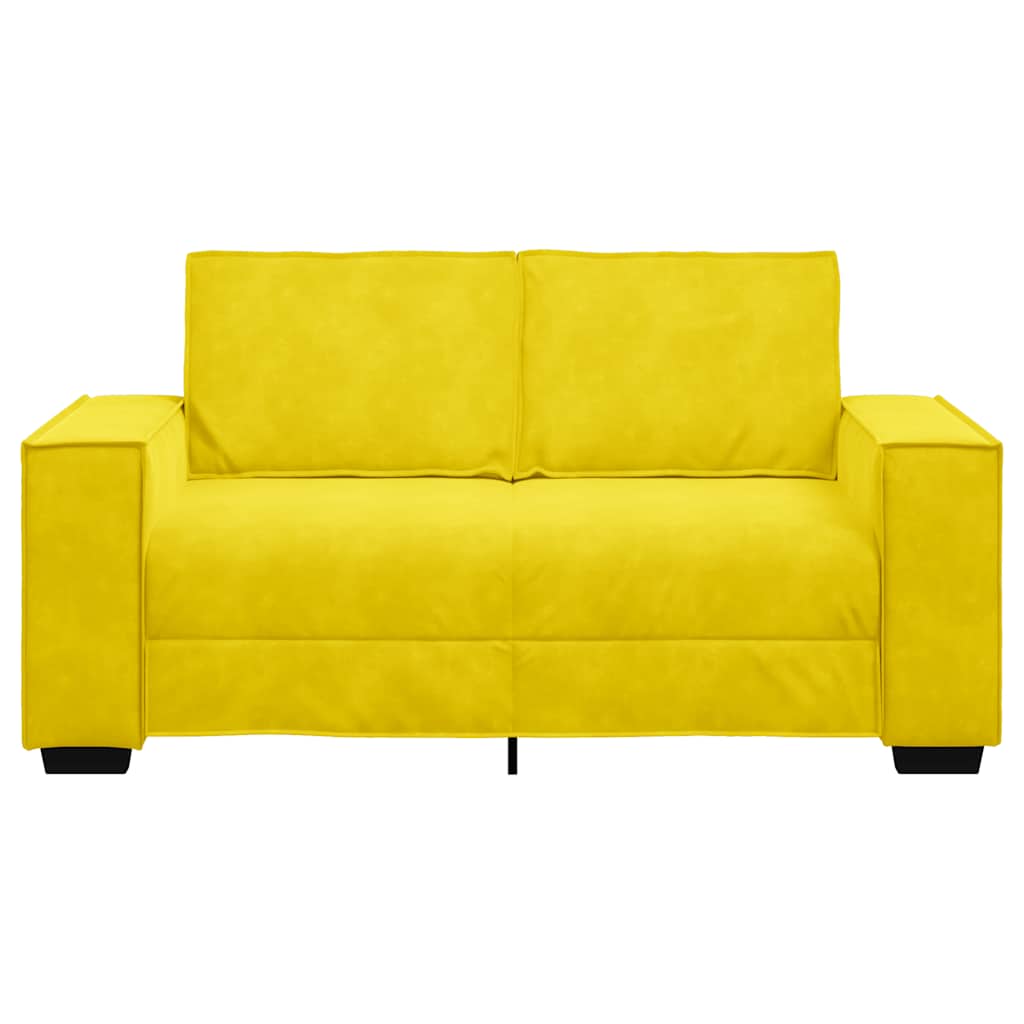 kétszemélyes sárga bársony kanapé 120 cm