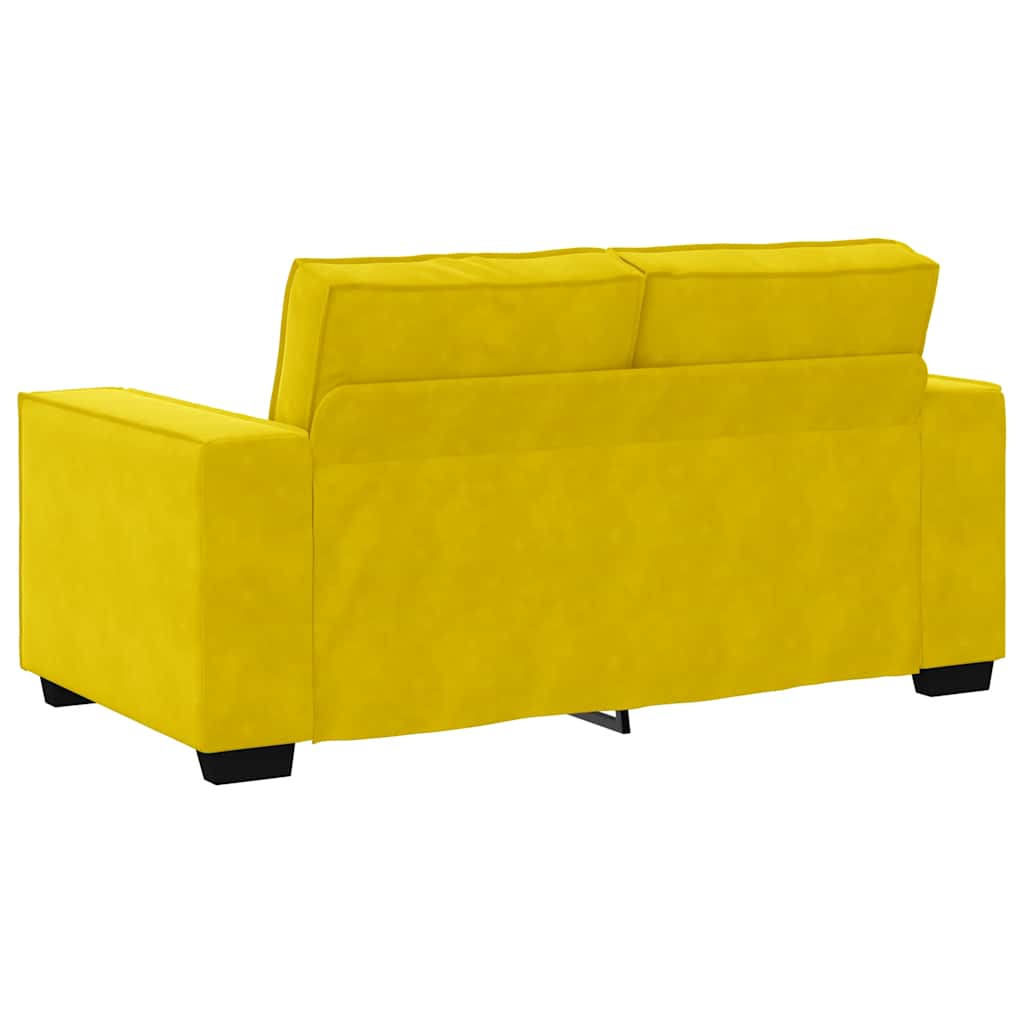kétszemélyes sárga bársony kanapé 120 cm