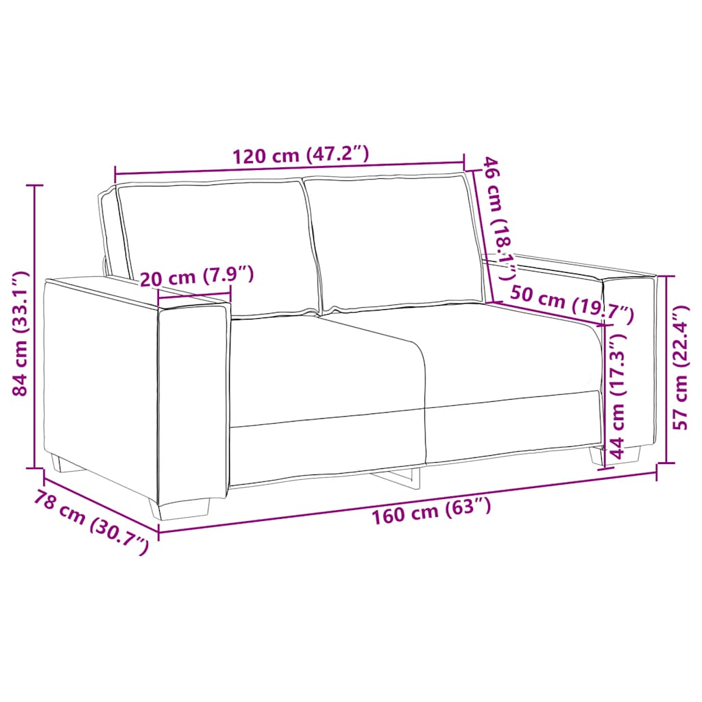 kétszemélyes kék bársony kanapé 120 cm