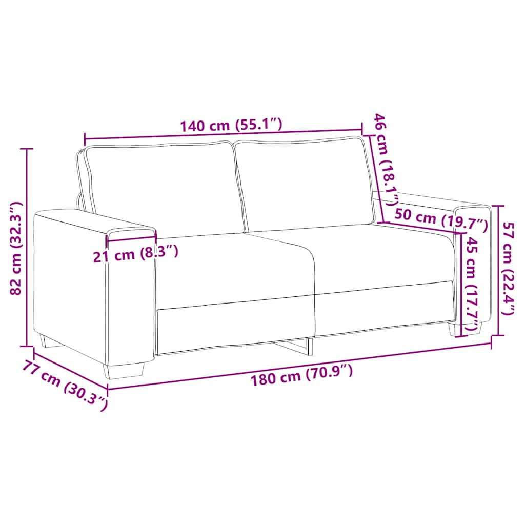 kétszemélyes sötétszürke szövetkanapé 140 cm