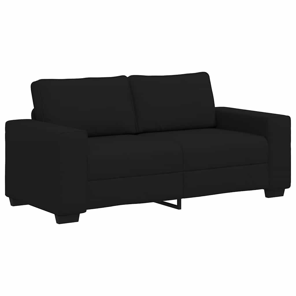 kétszemélyes fekete szövetkanapé 140 cm