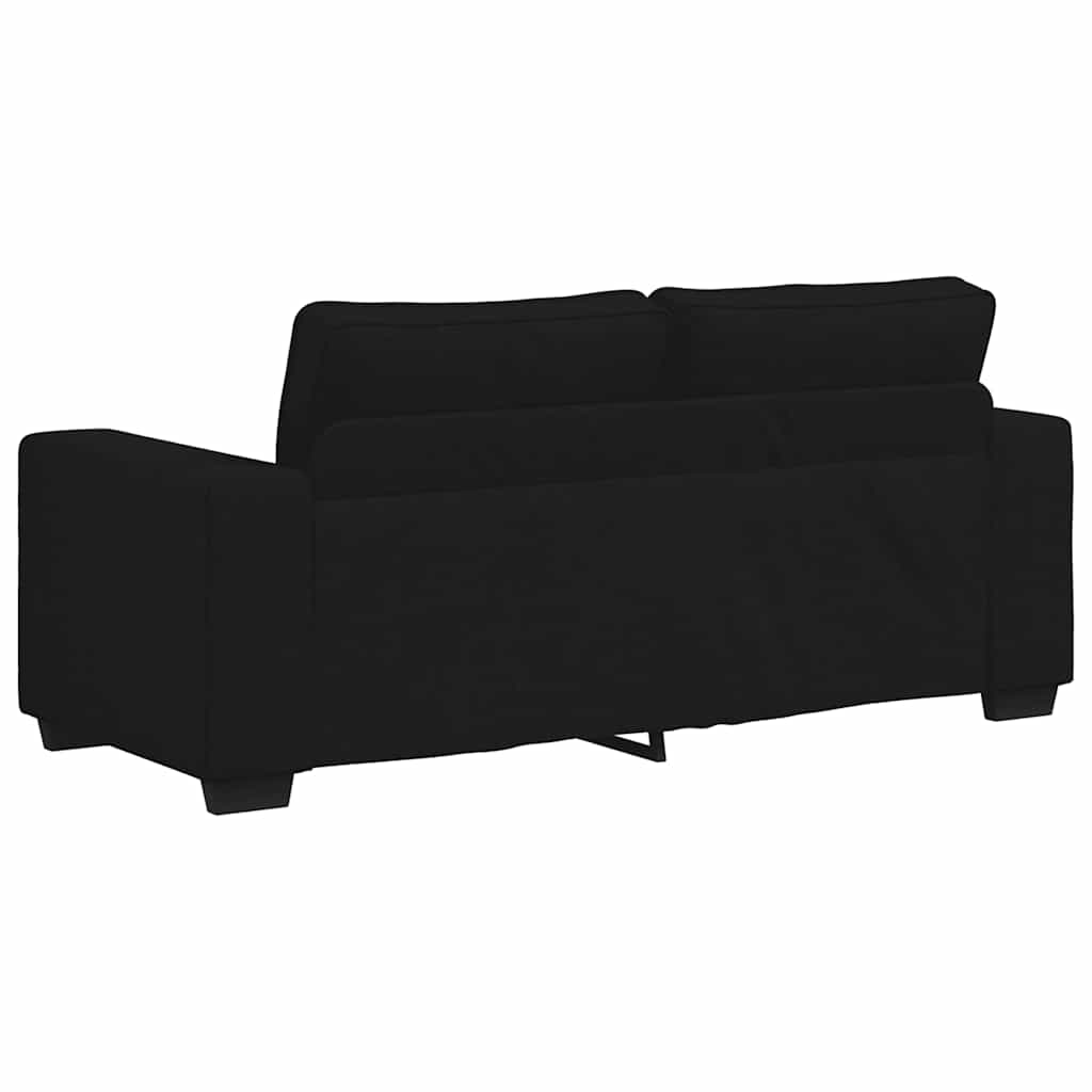 kétszemélyes fekete szövetkanapé 140 cm