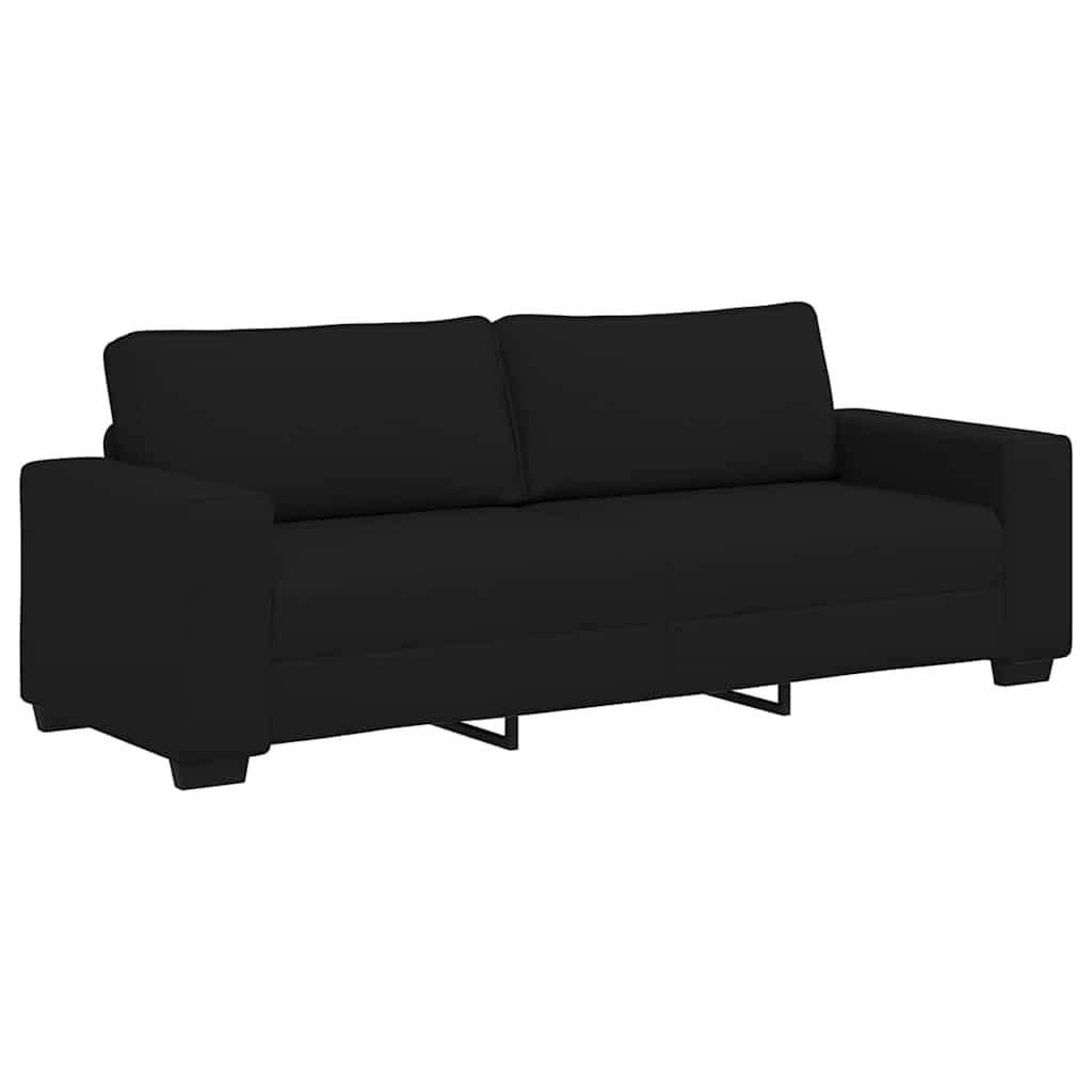 3 személyes fekete szövetkanapé 180 cm