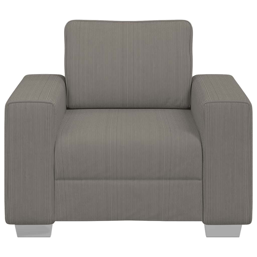 világosszürke kordbársony szövet kanapéfotel 60 cm