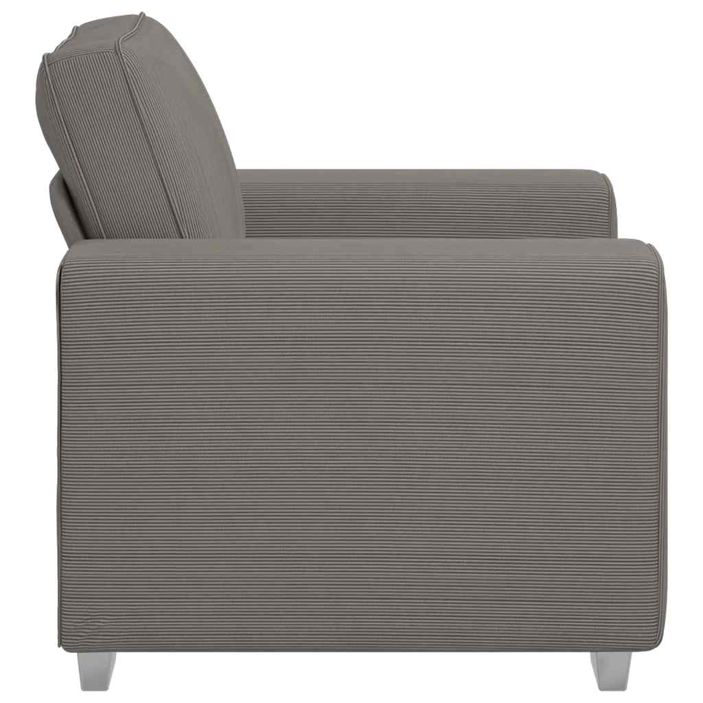 világosszürke kordbársony szövet kanapéfotel 60 cm