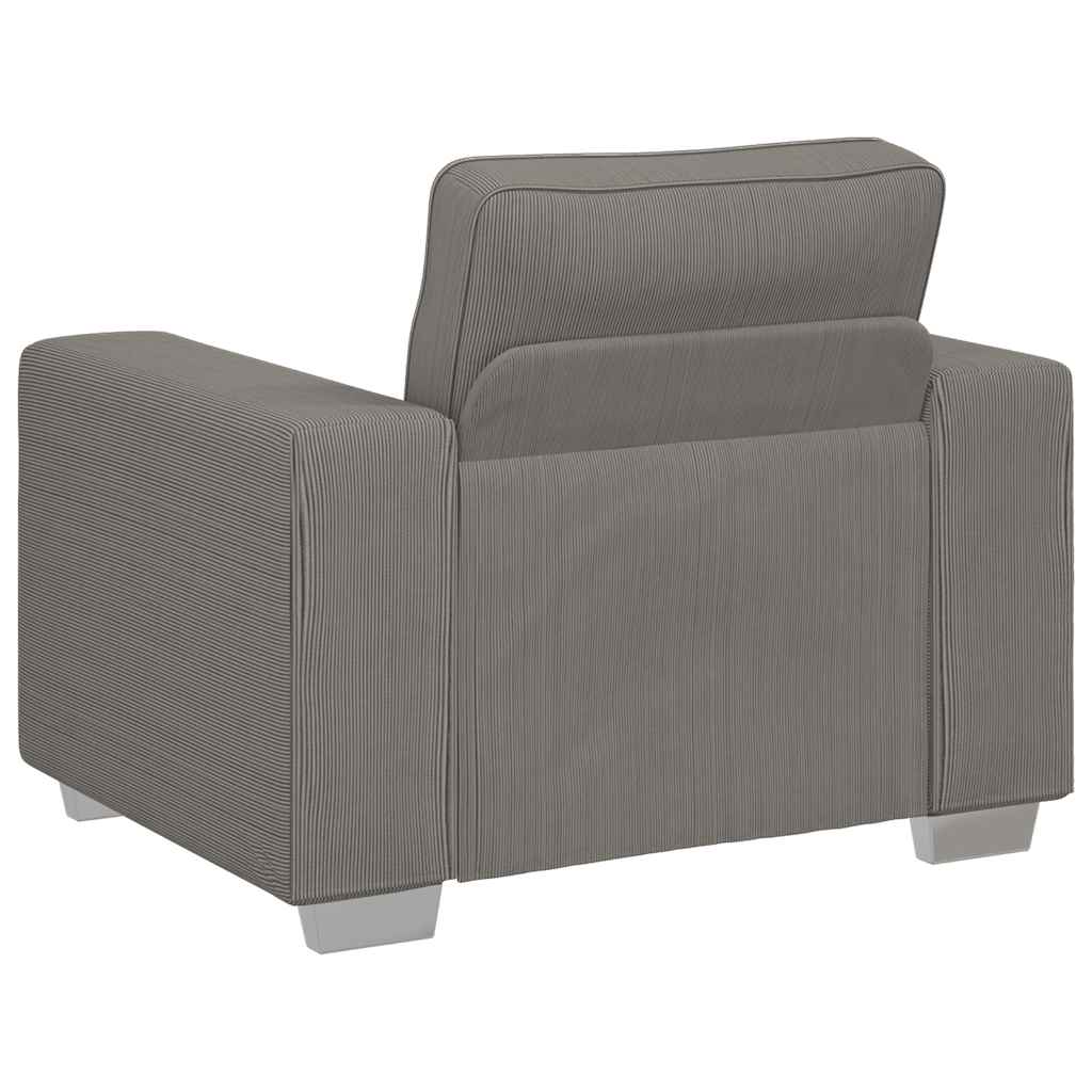 világosszürke kordbársony szövet kanapéfotel 60 cm