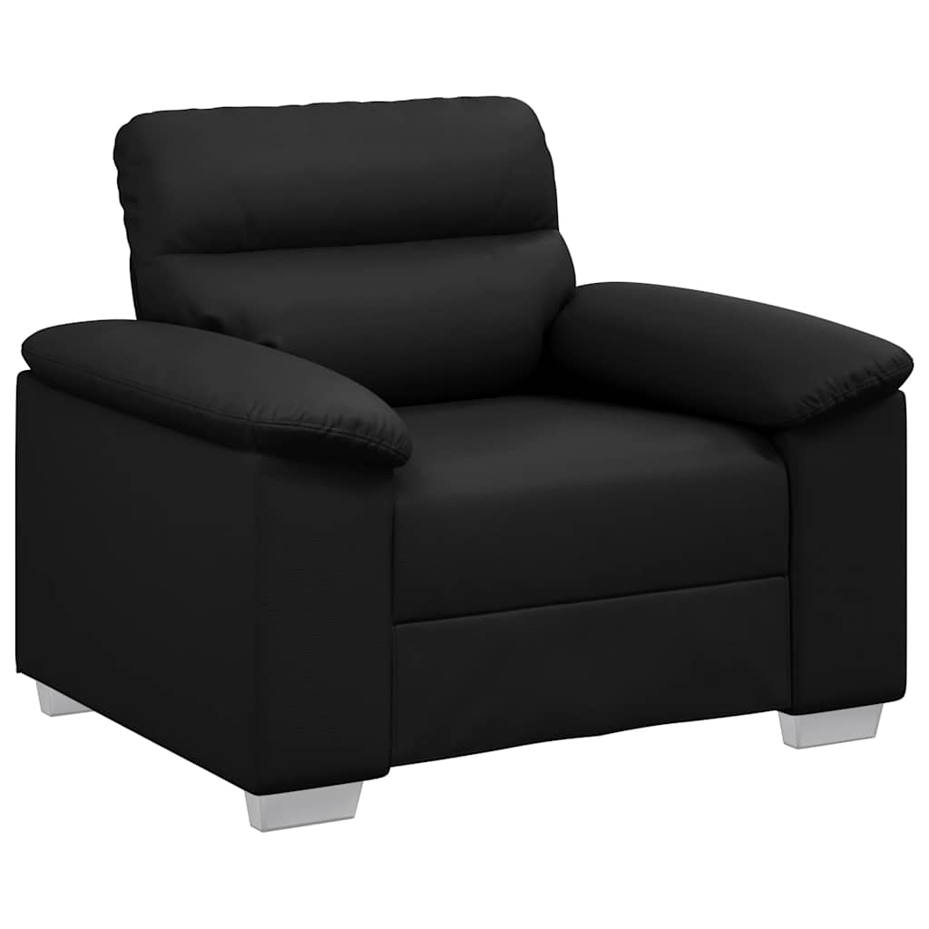 fekete műbőr kanapéfotel 60 cm