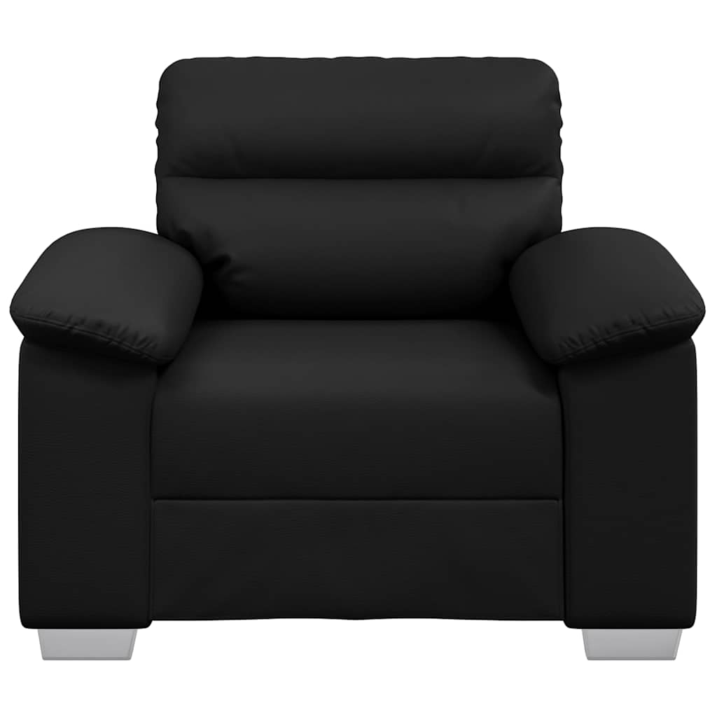 fekete műbőr kanapéfotel 60 cm