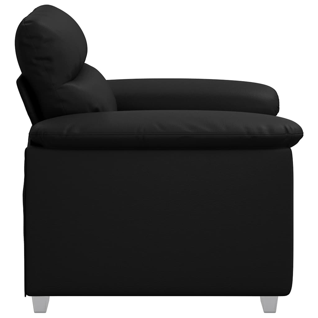 fekete műbőr kanapéfotel 60 cm