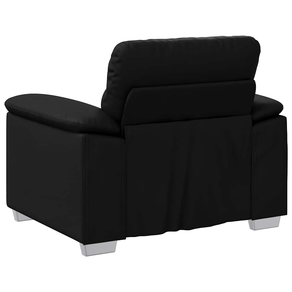 fekete műbőr kanapéfotel 60 cm
