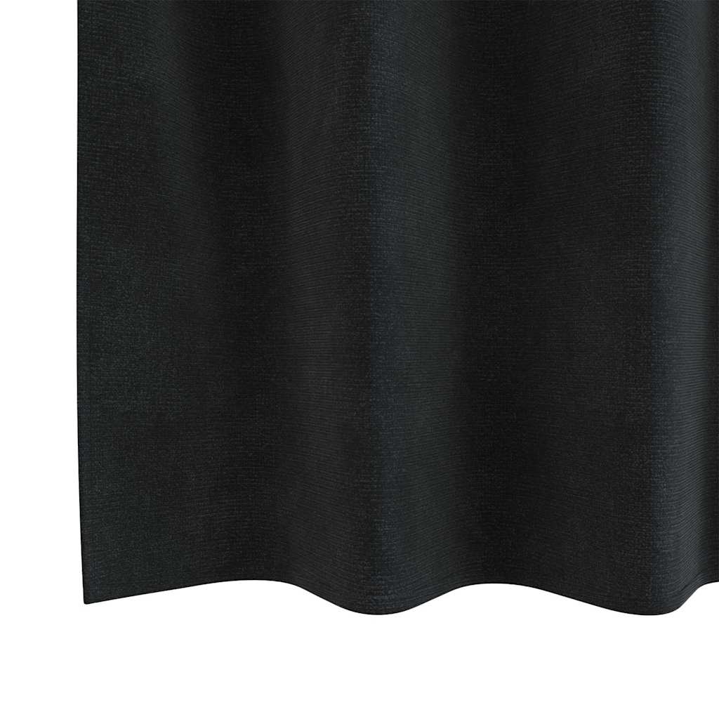 Függönyök függönyökkel 2 pcs Fekete 140 x 245 cm Bársony