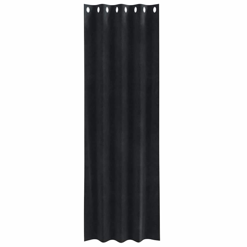 Függönyök függönyökkel 2 pcs Fekete 140 x 245 cm Bársony