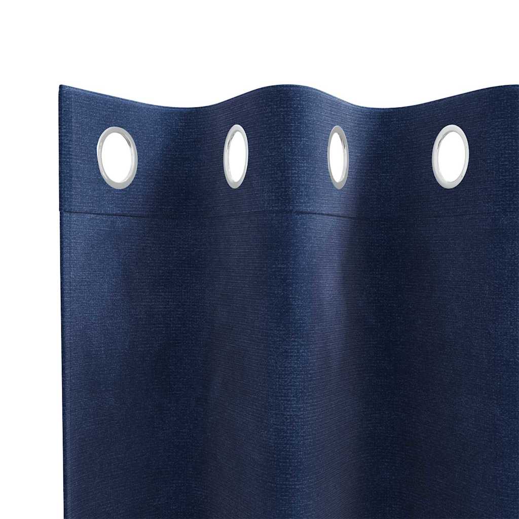 Függönyök függönyökkel 2 pcs Sötétkék 140 x 260 cm Bársony