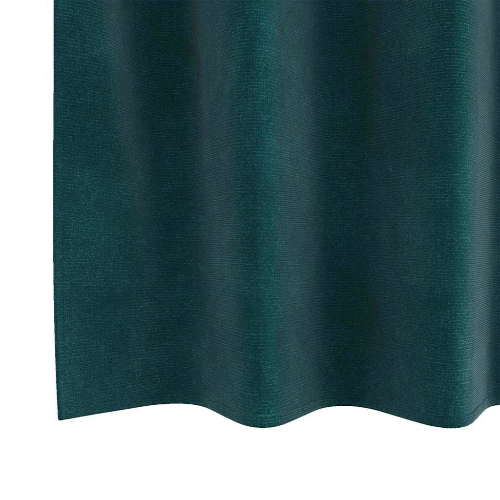 Függönyök függönyökkel 2 pcs Sötétzöld 140 x 245 cm Bársony
