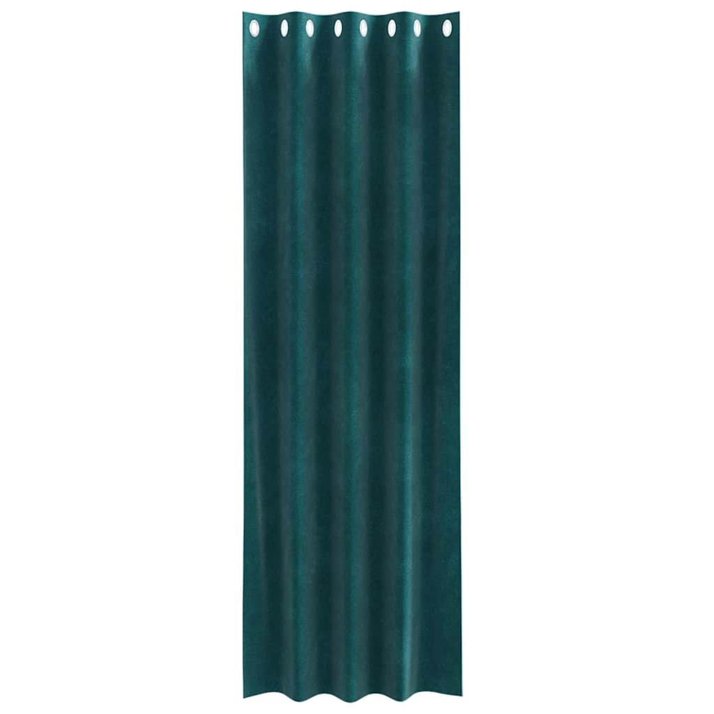 Függönyök függönyökkel 2 pcs Sötétzöld 140 x 245 cm Bársony