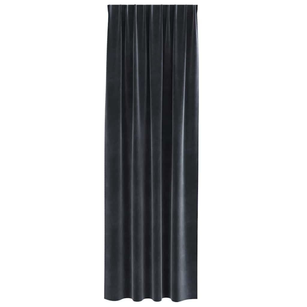 Függönyök függönyökkel 2 pcs Sötétszürke 140 x 225 cm Bársony
