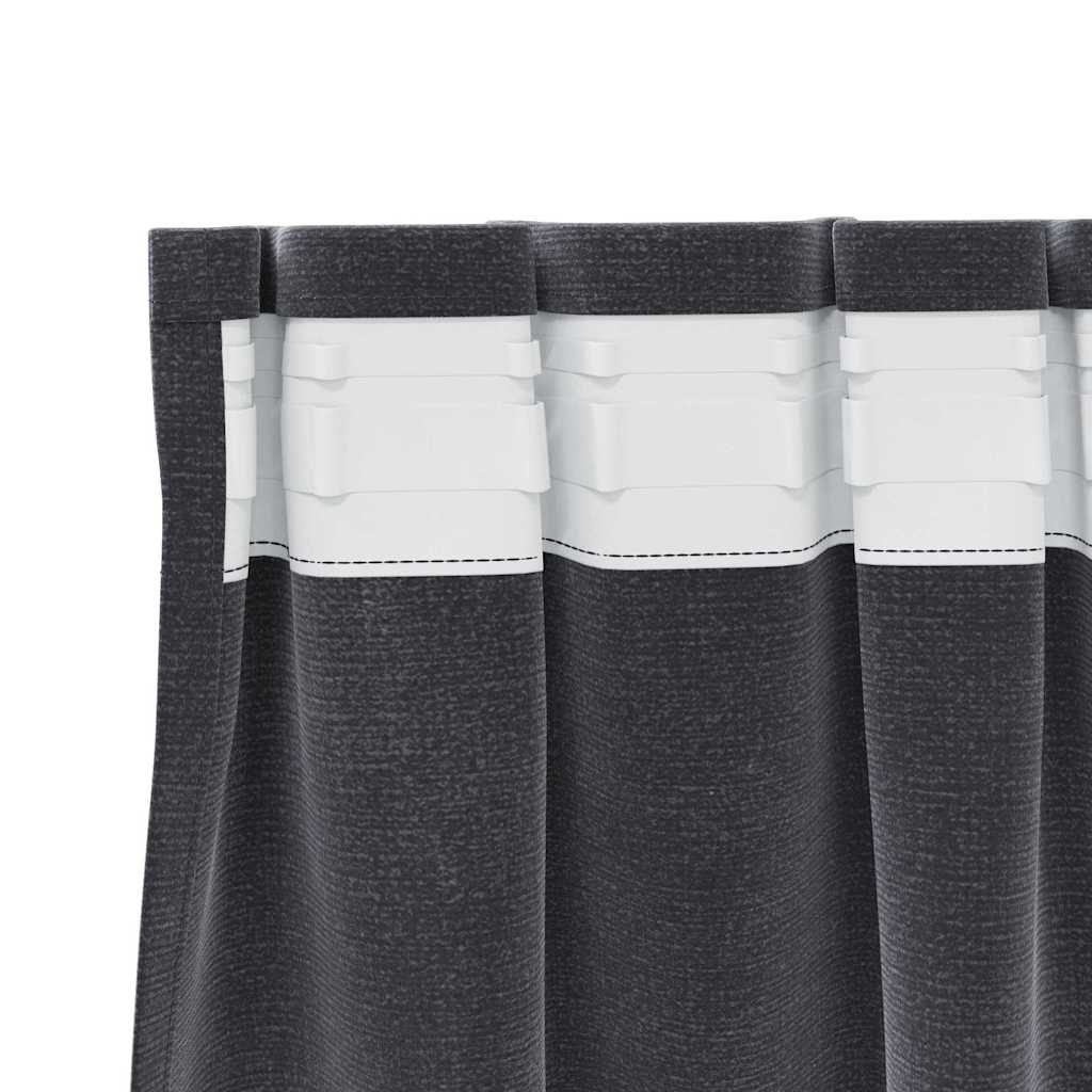 Függönyök függönyökkel 2 pcs Sötétszürke 140 x 245 cm Bársony