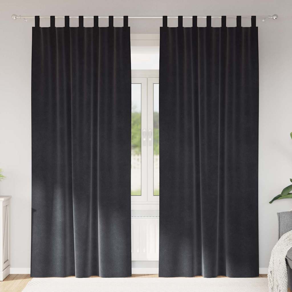 Függönyök függönyökkel 2 pcs Sötétszürke 140 x 245 cm Bársony