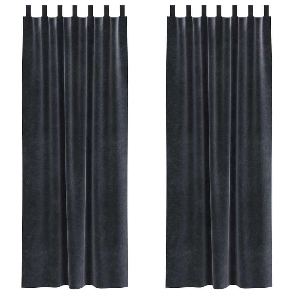 Függönyök függönyökkel 2 pcs Sötétszürke 140 x 245 cm Bársony