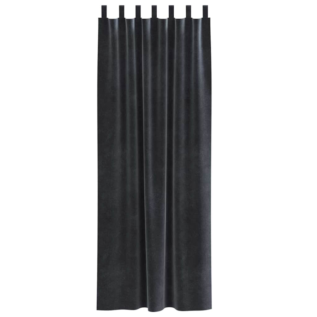 Függönyök függönyökkel 2 pcs Sötétszürke 140 x 245 cm Bársony