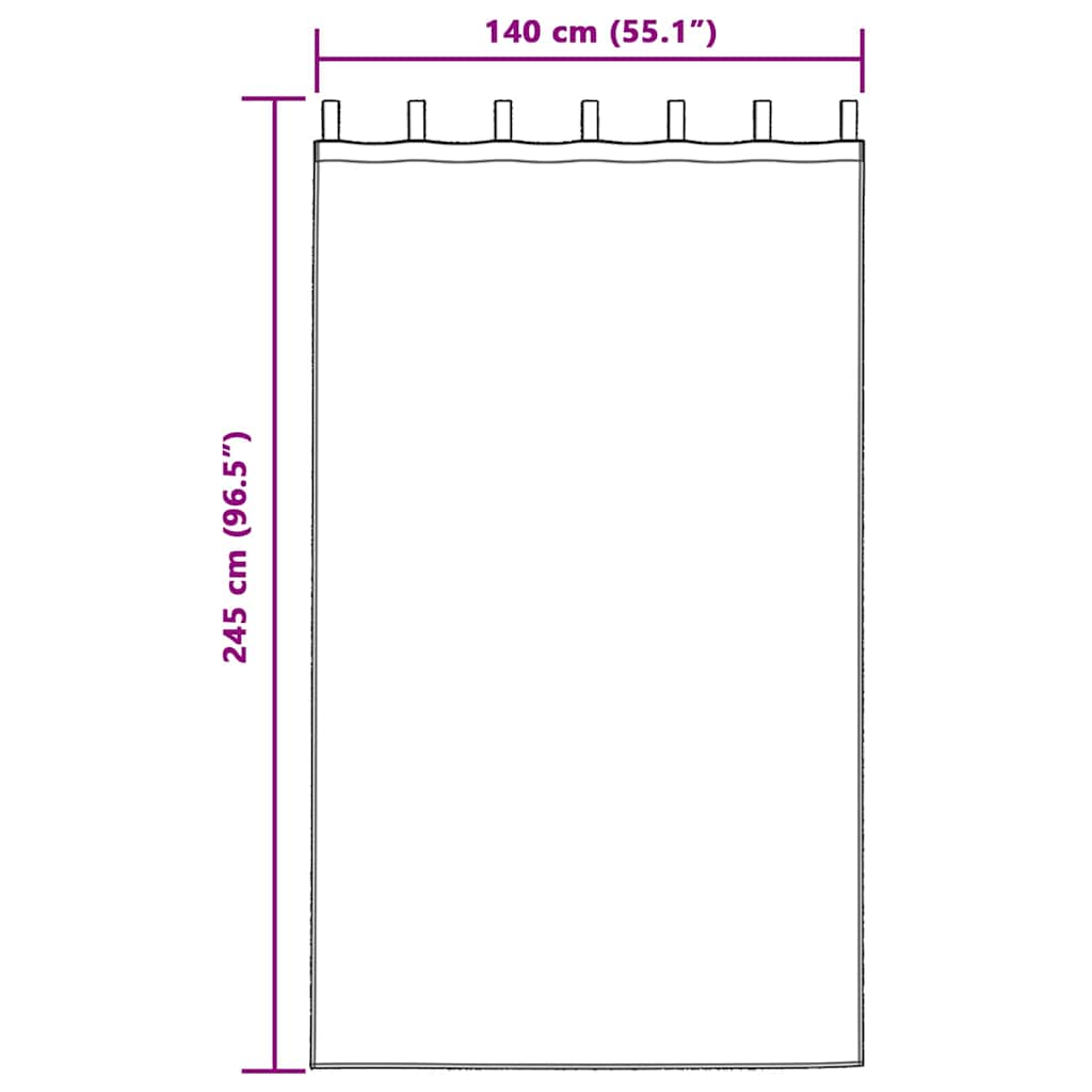 Függönyök függönyökkel 2 pcs Sötétszürke 140 x 245 cm Bársony