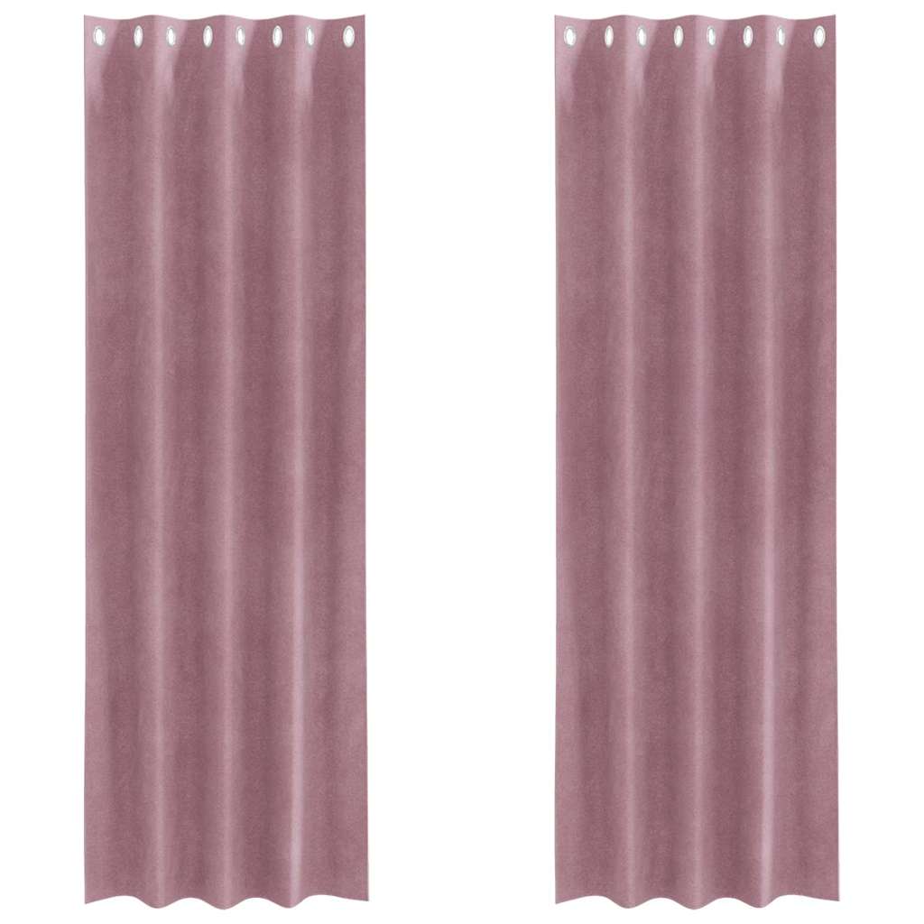 Függönyök 2 pcs Sötét rózsaszín 140 x 245 cm Bársony