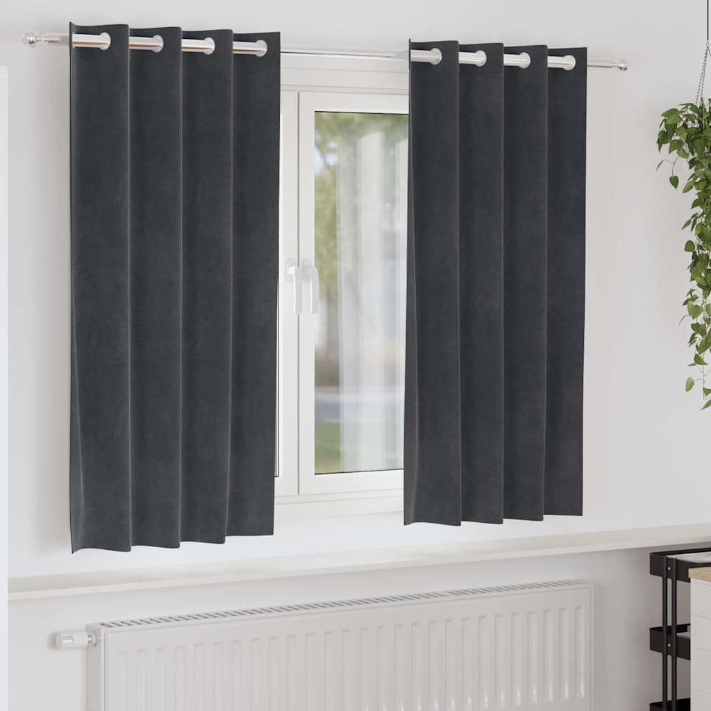 Függönyök függönyökkel 2 pcs Világosszürke 140 x 175 cm Bársony