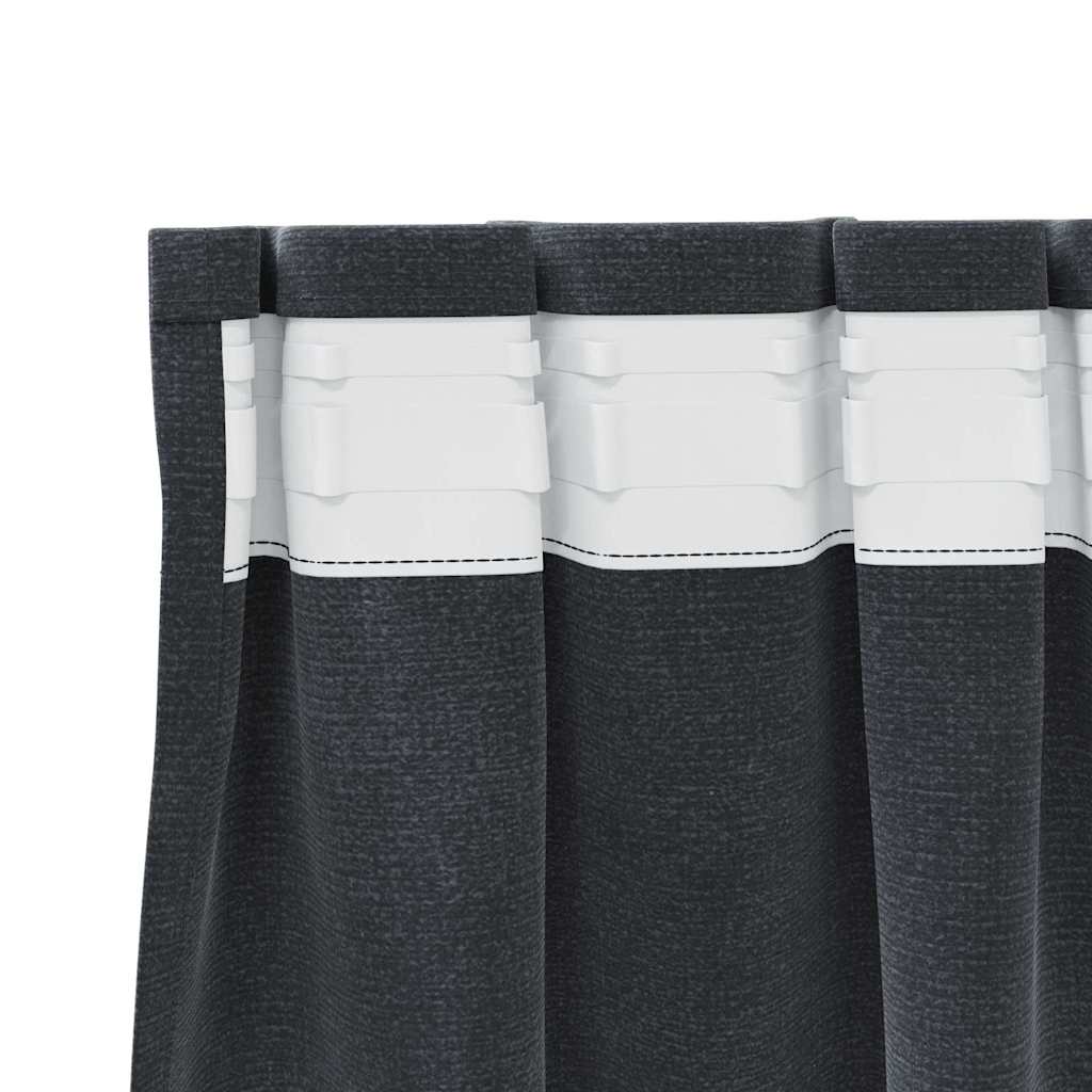 Függönyök függönyökkel 2 pcs Világosszürke 140 x 245 cm Bársony