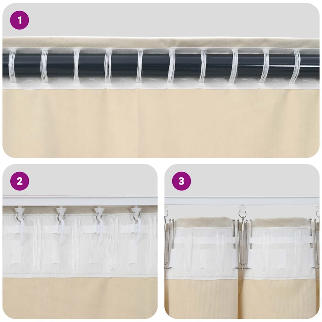Függönyök függönyökkel 2 pcs Világosszürke 140 x 245 cm Bársony