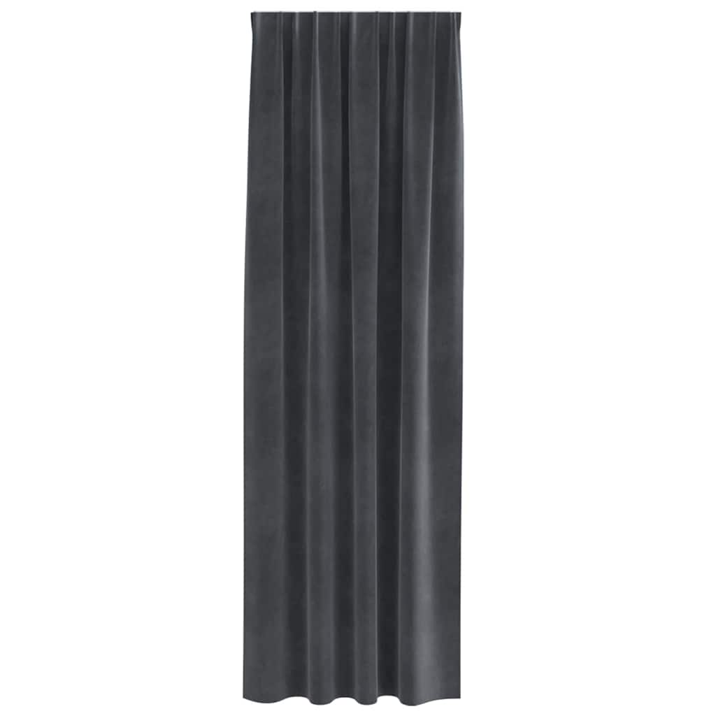Függönyök függönyökkel 2 pcs Világosszürke 140 x 245 cm Bársony
