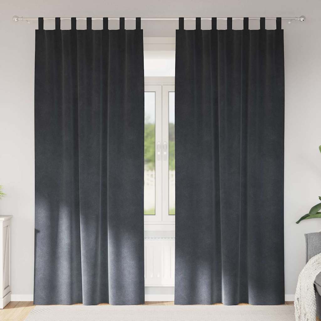 Függönyök függönyökkel 2 pcs Világosszürke 140 x 245 cm Bársony