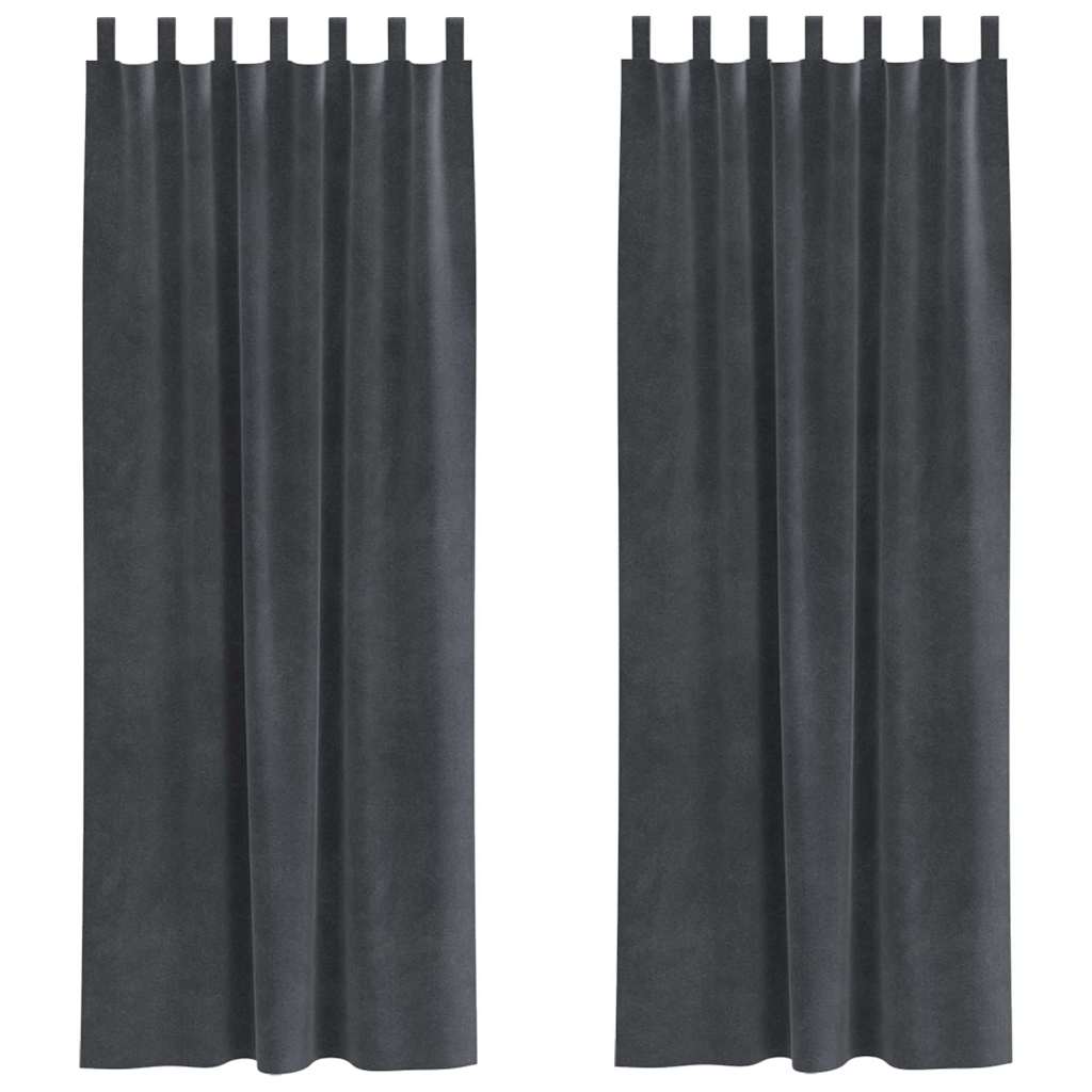 Függönyök függönyökkel 2 pcs Világosszürke 140 x 245 cm Bársony