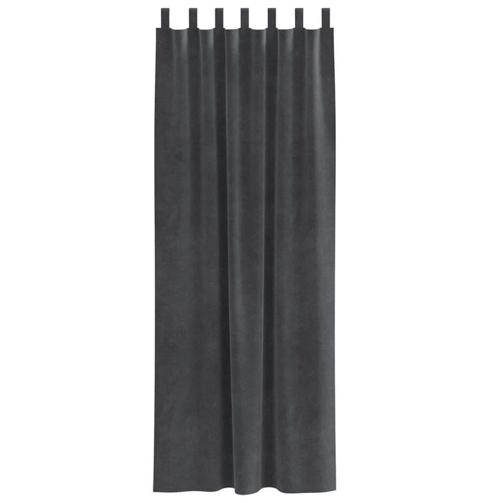 Függönyök függönyökkel 2 pcs Világosszürke 140 x 245 cm Bársony