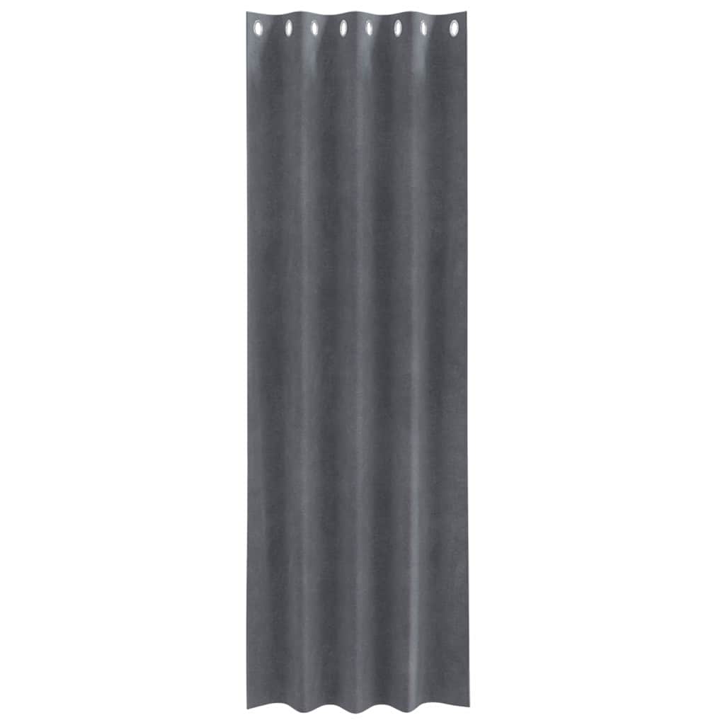 Függönyök függönyökkel 2 pcs Világosszürke 140 x 225 cm Bársony