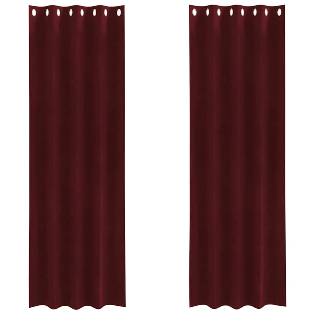 Függönyök függönyökkel 2 pcs bordó 140 x 245 cm Bársony