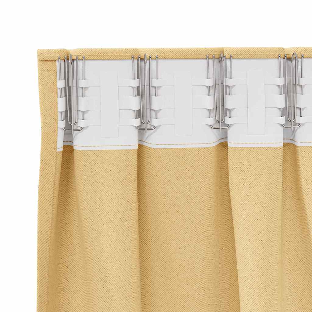 Függönyök függönyökkel 2 pcs Bézs Poliészter