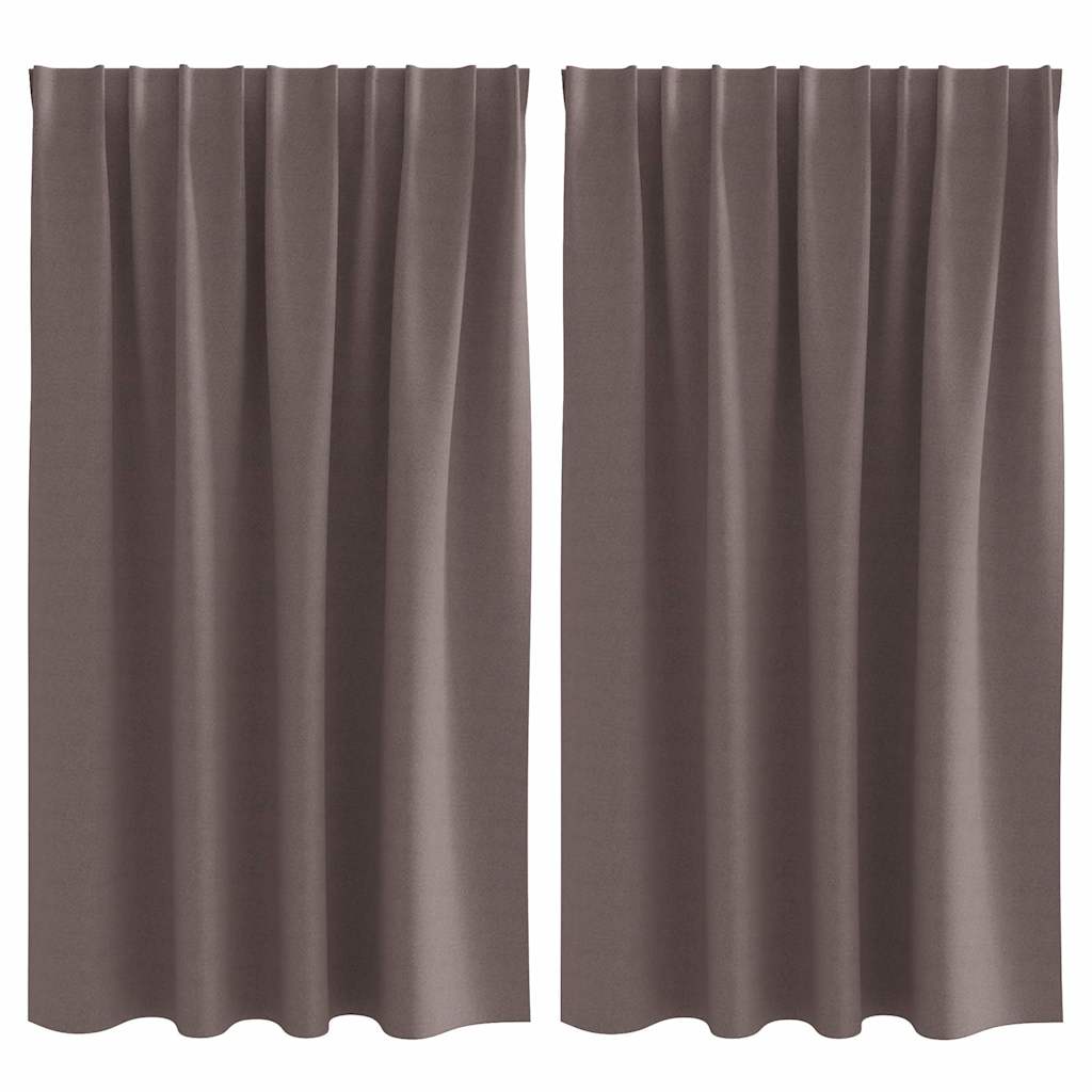 Függönyök függönyökkel 2 pcs sötétbarna Poliészter