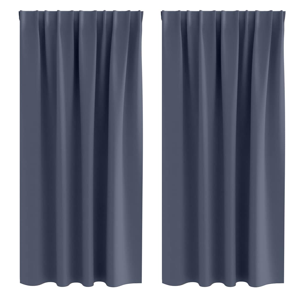 Függönyök függönyökkel 2 pcs Antracitszürke Poliészter