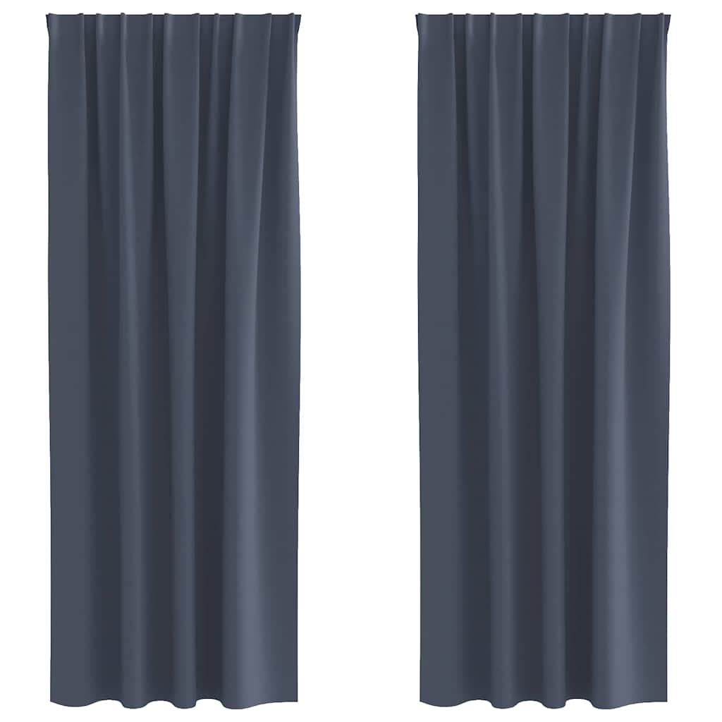 Függönyök függönyökkel 2 pcs Antracitszürke Poliészter