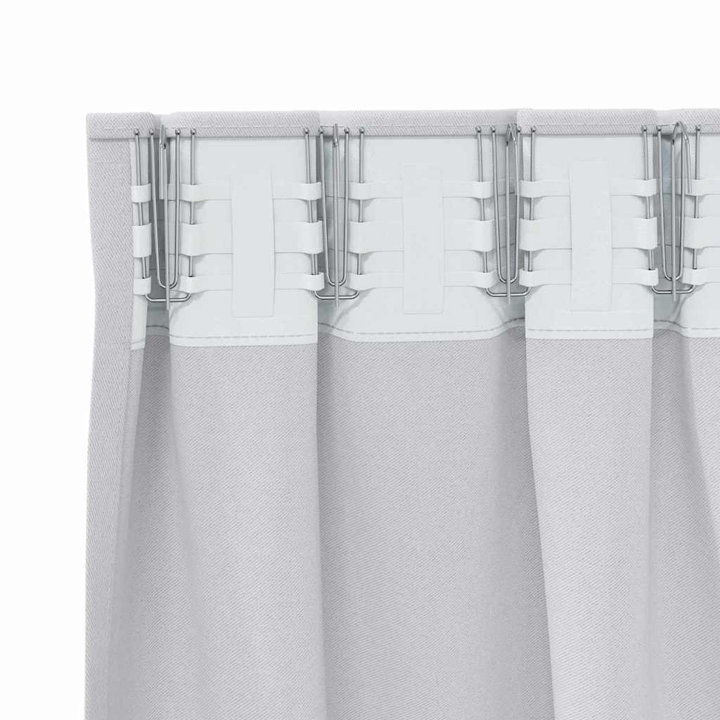 Függönyök függönyökkel 2 pcs Világosszürke Poliészter