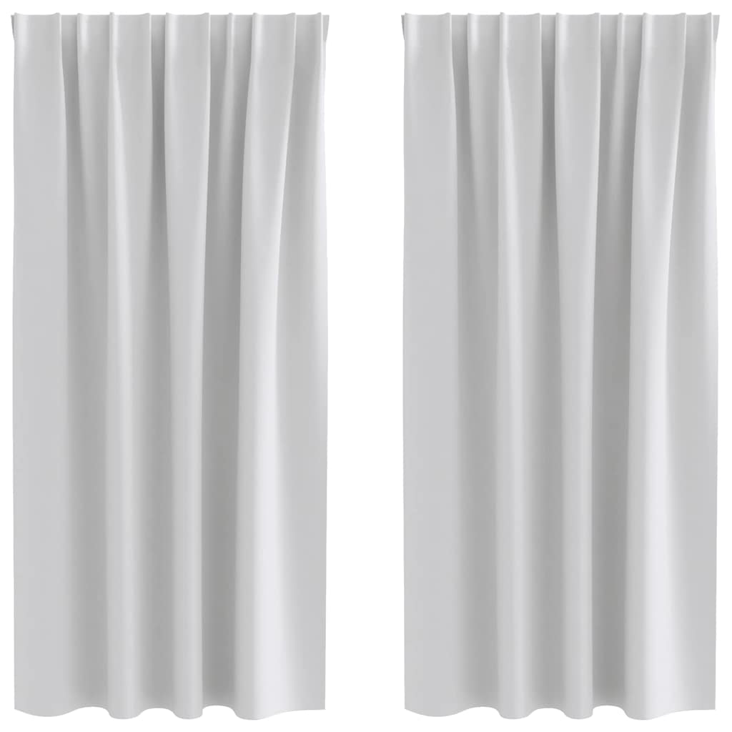 Függönyök függönyökkel 2 pcs Világosszürke Poliészter