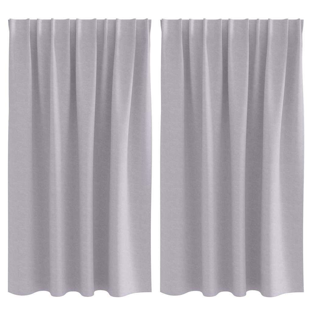 Függönyök függönyökkel 2 pcs Fém szürke Poliészter