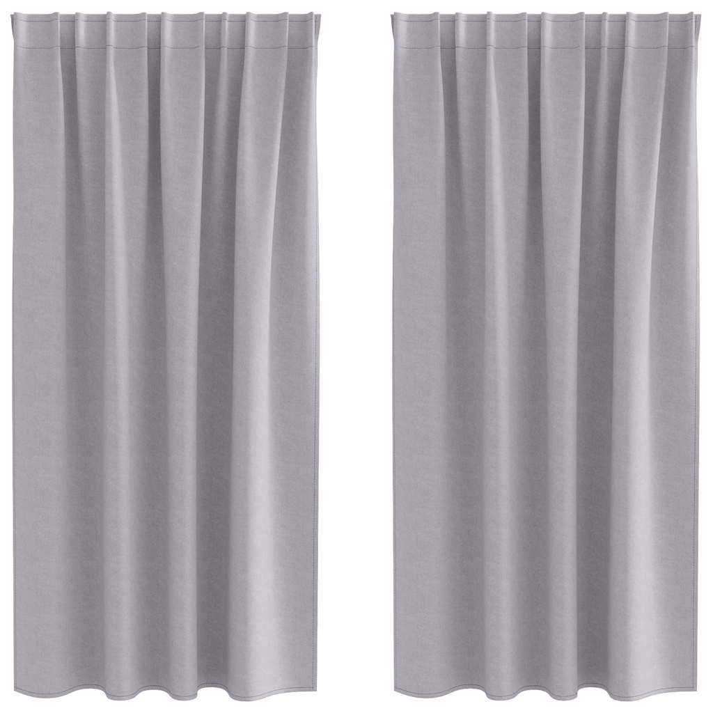Függönyök függönyökkel 2 pcs Fém szürke Poliészter