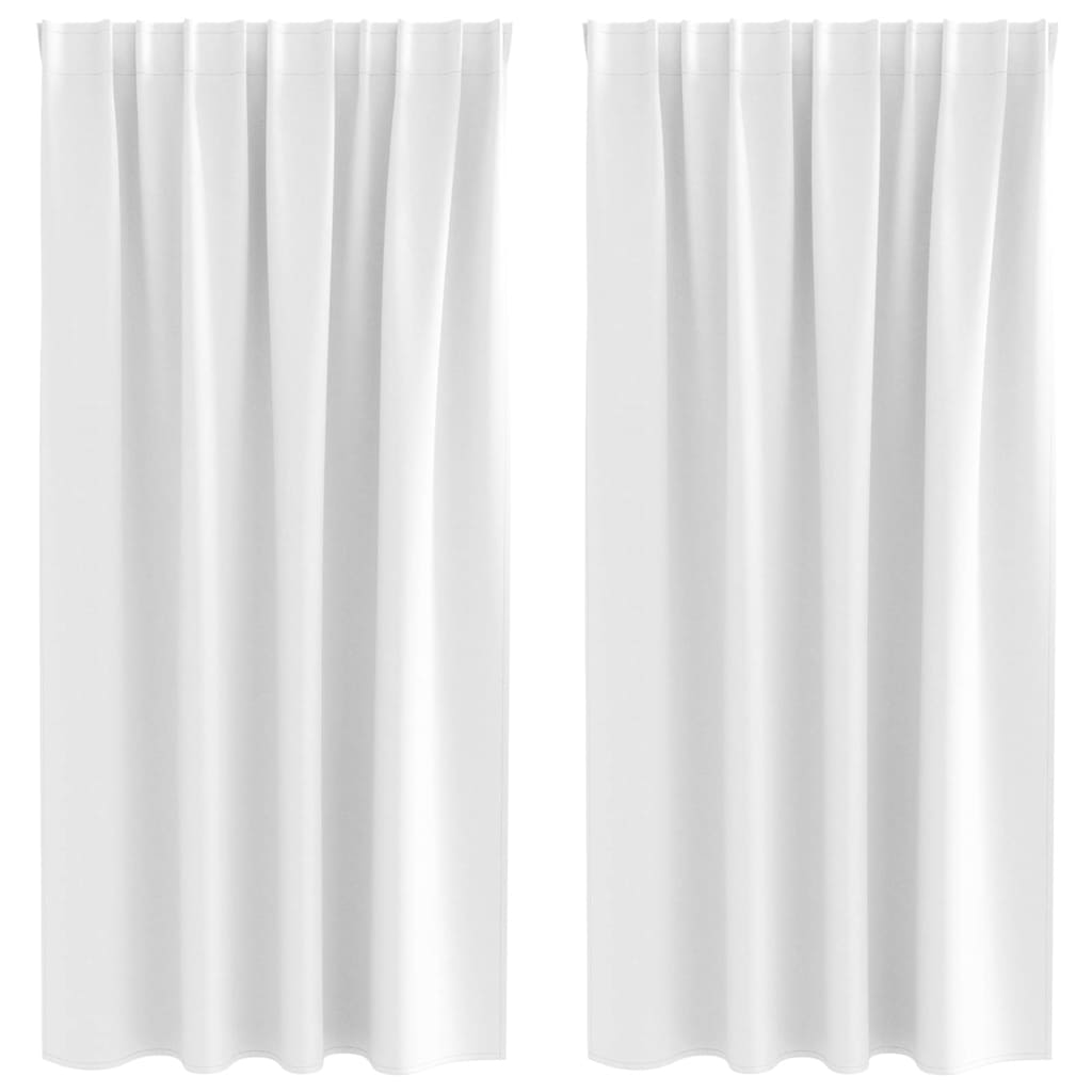 Függönyök függönyökkel 2 pcs Fényes fehér Poliészter